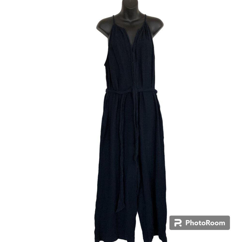 Gap Navy Cotton Halter Jumpsuit